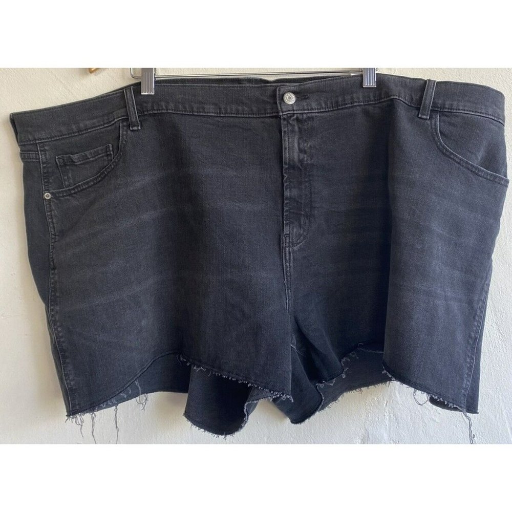 COPY - Old Navy Boyfriend Cut Off Shorts 28 x 4" Black Distressed Mid Rise Deni…